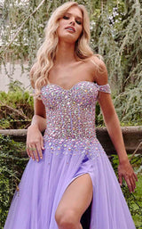 2 of 3 Jovani 23963 Lilac-Multi