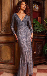 2 of 4 Jovani 24052 Slate