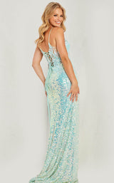 2 of 7 Jovani 24299 Aqua