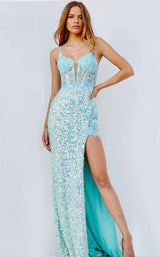 5 of 7 Jovani 24299 Aqua