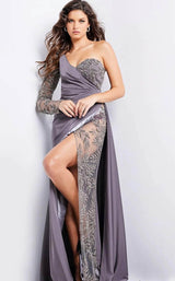 2 of 4 Jovani 24593 Gunmetal