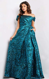 1 of 2 Jovani 25665 Peacock-Teal
