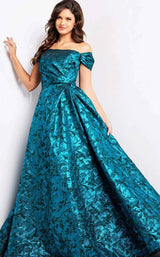 2 of 2 Jovani 25665 Peacock-Teal