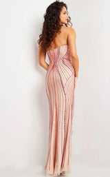 7 of 8 Jovani 26043 Nude/Red