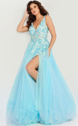 2 of 4 Jovani 26045 Turquoise