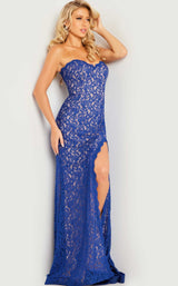 2 of 3 Jovani 26051 Royal/Nude