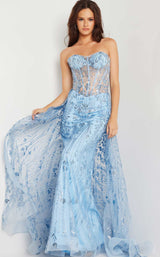 2 of 4 Jovani 26113 Light Blue