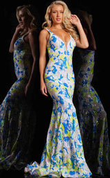 1 of 4 Jovani 26130 Yellow-Blue