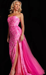 9 of 11 Jovani 26134 Neon-Pink
