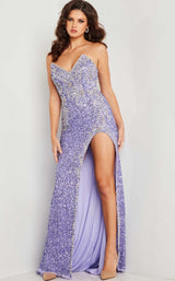 2 of 6 Jovani 36537 Lilac/Silver