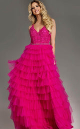 1 of 7 Jovani 37001 Fuchsia
