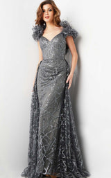 3 of 4 Jovani 37206 Gunmetal