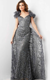 1 of 4 Jovani 37206 Gunmetal