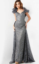 2 of 4 Jovani 37206 Gunmetal