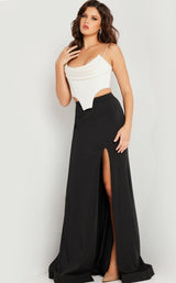 2 of 3 Jovani 37234 Off-White-Black