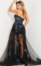 6 of 7 Jovani 37256 Black/Navy