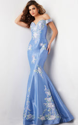 3 of 4 Jovani 37257 Periwinkle-Multi