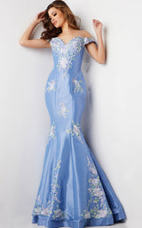 2 of 4 Jovani 37257 Periwinkle-Multi