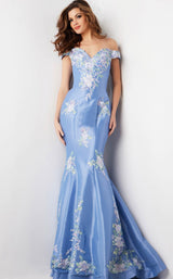 1 of 4 Jovani 37257 Periwinkle-Multi
