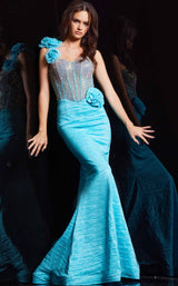 1 of 4 Jovani 37268 Turquoise