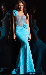 3 of 4 Jovani 37268 Turquoise