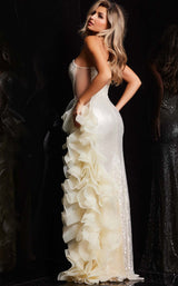 5 of 6 Jovani 37344 Cream
