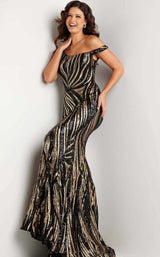 2 of 3 Jovani 37351 Black/Gold