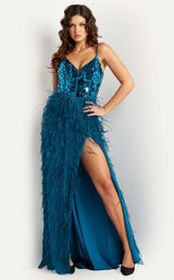 1 of 13 Jovani 37435 Teal