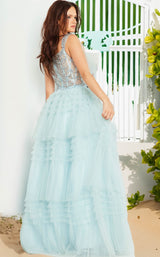 3 of 3 Jovani 37438 Grey/Blue