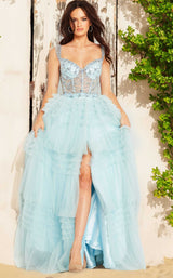 1 of 3 Jovani 37438 Grey/Blue