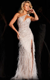 2 of 4 Jovani 37442 Grey/Silver