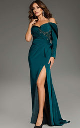 2 of 4 Jovani 37566 Dark-Green