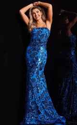 1 of 3 Jovani 37687 Blue Multi