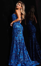 3 of 3 Jovani 37687 Blue Multi