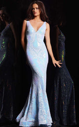 3 of 5 Jovani 38148 Light Blue