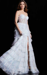 2 of 10 Jovani 38165 Iridescent White