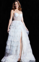 10 of 10 Jovani 38165 Iridescent White