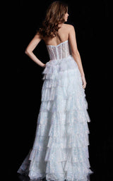 9 of 10 Jovani 38165 Iridescent White