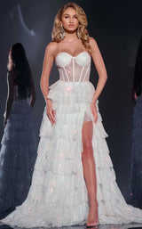 4 of 10 Jovani 38165 Iridescent White