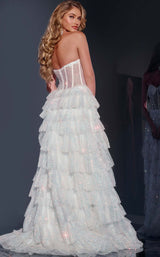 7 of 10 Jovani 38165 Iridescent White