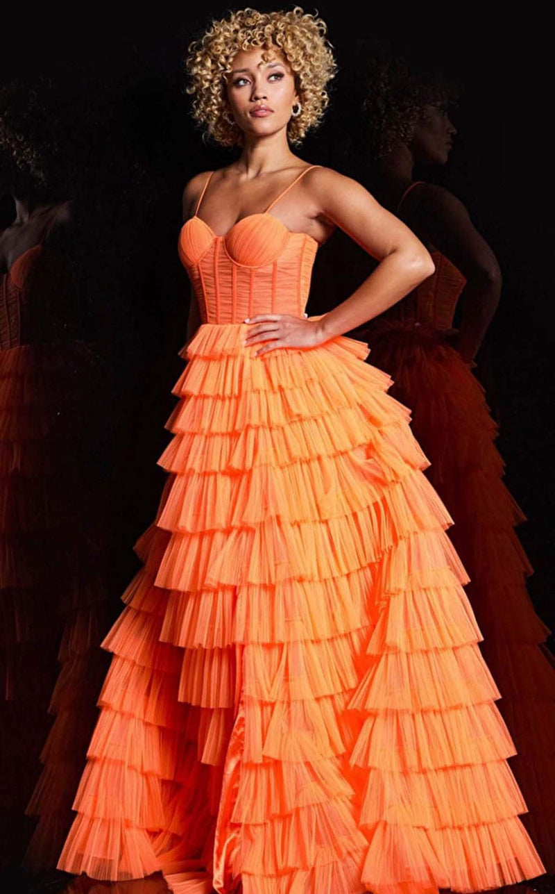 jovani orange dress 38277 and black tie events Plus Size Off The size:6 - 7 Yrs neimanf21