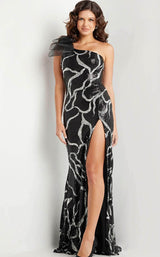2 of 5 Jovani 38377 Black/Silver