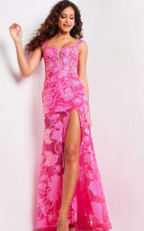 3 of 5 Jovani 38462 Hot-Pink
