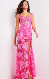4 of 5 Jovani 38462 Hot-Pink