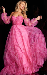 3 of 4 Jovani 38605 Fuchsia
