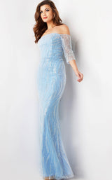 4 of 5 Jovani 38614 Light Blue