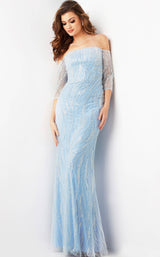 2 of 5 Jovani 38614 Light Blue