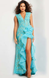 1 of 8 Jovani 38668 Turquoise