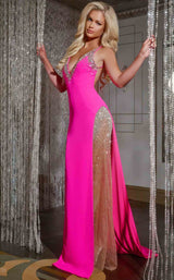 2 of 6 Jovani 38983 Hot Pink