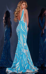 2 of 2 Jovani 39232 Blue/Iridescent-White